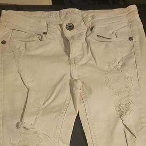 Machine White Distressed Kids Jeans